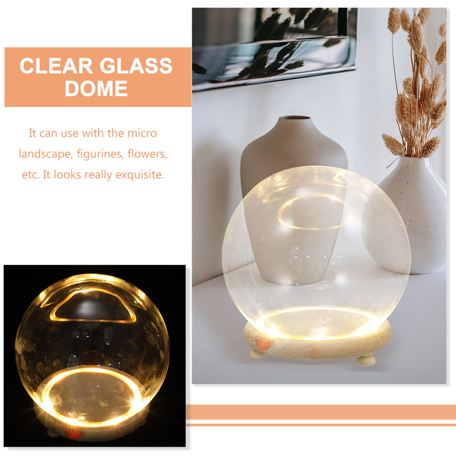 Glazen koepelvormige vitrine v - Plastic Dome Clear recensie en prijs